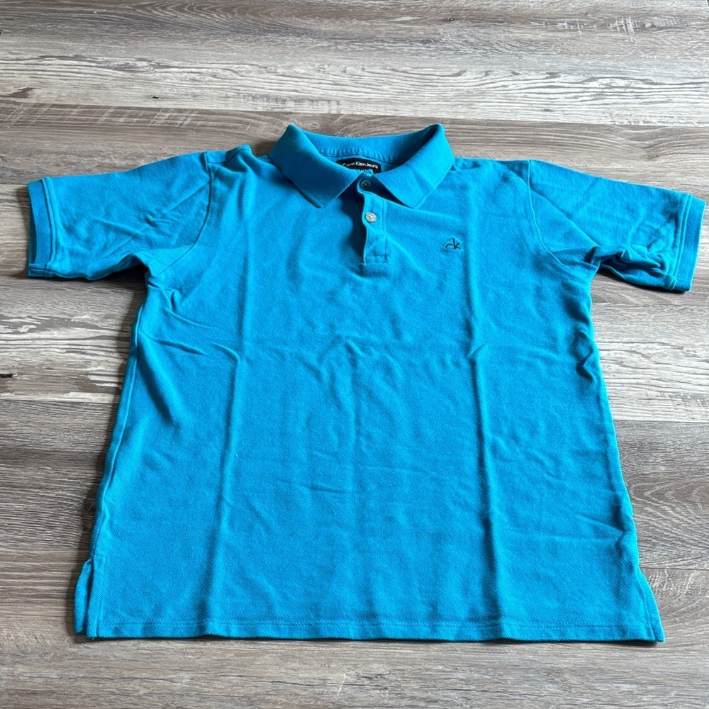 Calvin Klein Bright Turquoise Boys Polo Shirt size Large (14-16)